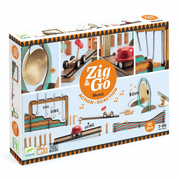 Деревянный конструктор Djeco Zig&Go, 52 детали