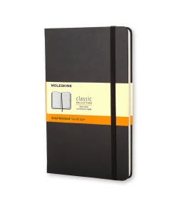 Записная книжка Moleskine Classic, в линейку, в твердой обложке, черная