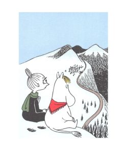 Открытка с блестками Муми-тролль и Мюмла