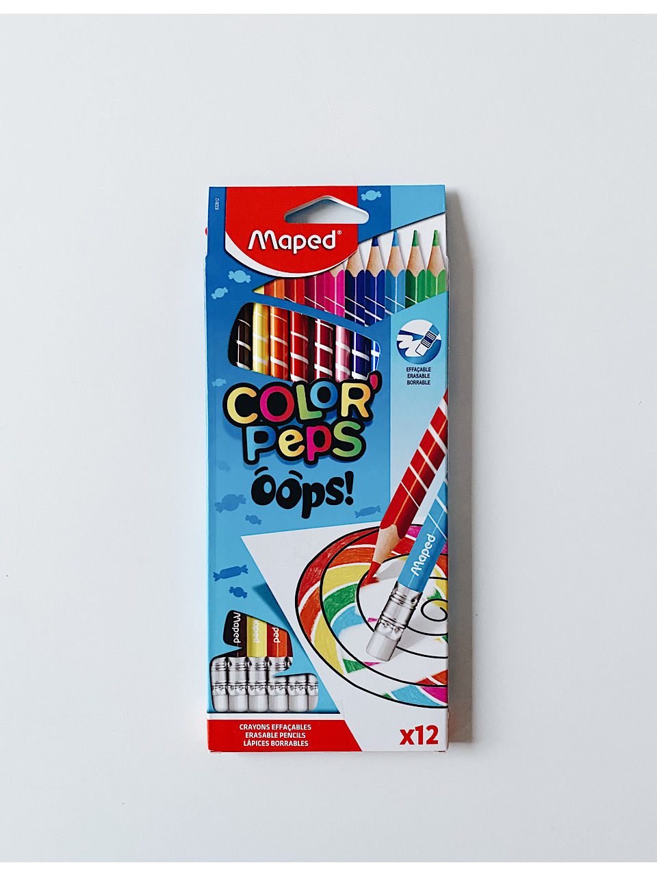Стираемые цветные карандаши Color' Peps OOPS, 12 шт.