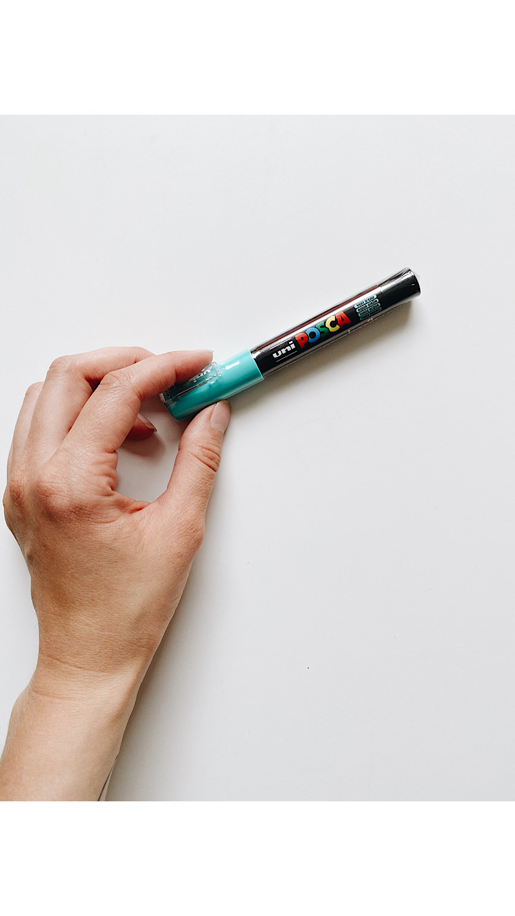 Маркер Posca 0.7мм, цвет морской волны