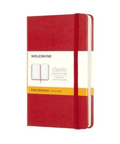 Карманный блокнот Moleskine в линейку, в твердой обложке, красный